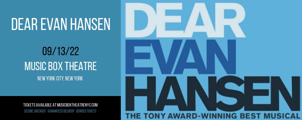 Dear Evan Hansen at Music Box Theatre tickets Dear Evan Hansen at Music Box Theatre